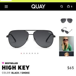 QUAY HIGHKEY BLACK SMOKE SUNGLASSES
